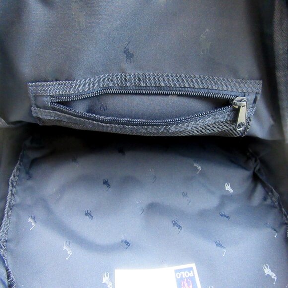 Polo Ralph Lauren Polo Bear Red Navy Plaid Check Backpack School Travel - Picture 14 of 16